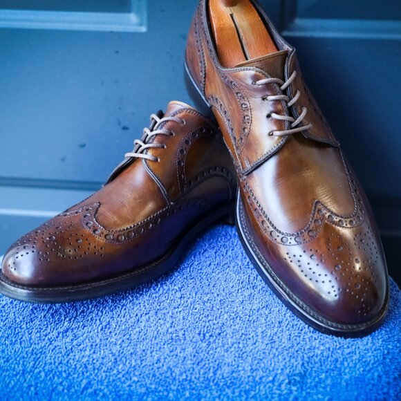 Magnanni Other - SALE - Magnanni 10.5-M Brown Burnished Wingtip Mens Dress Shoes